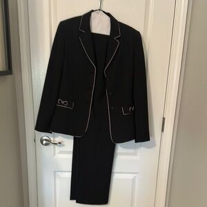 Elegant Black with pink pinstripe suit.  Includes suit jacket and pants